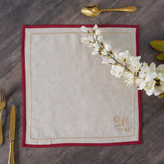 Set Of 6 Nyra Red Napkins