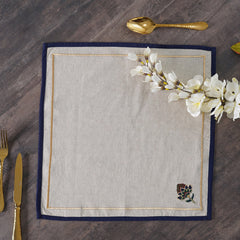Set Of 6 Janya Blue Napkins