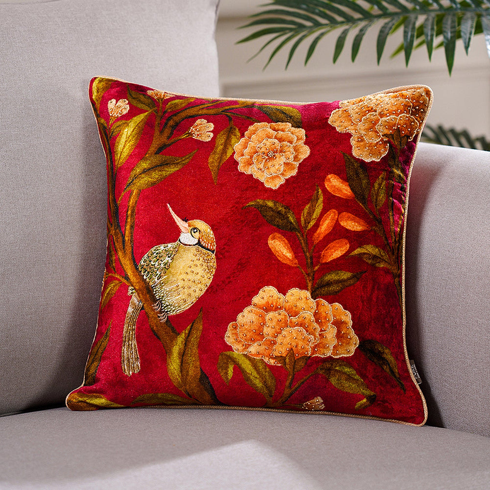Aster Red Cushion Cover