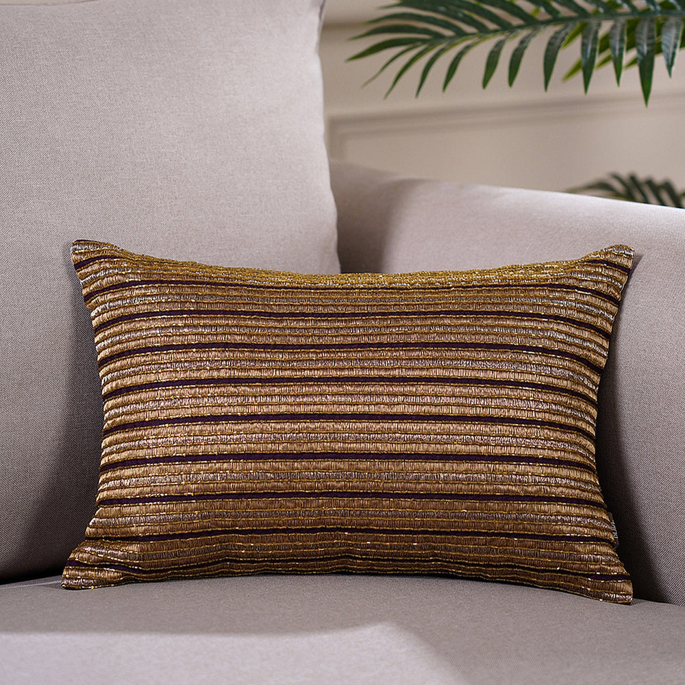 Marwa Purple Gold Cushion Cover
