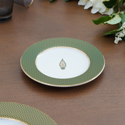 Set Of 2 Emerald Green Royal Dessert Plate