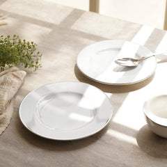 Set Of 2 Classic Silver Line Dessert Plate