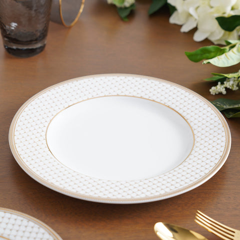 Set of 2 Classic Gold Interlaced Design Dinner Plate