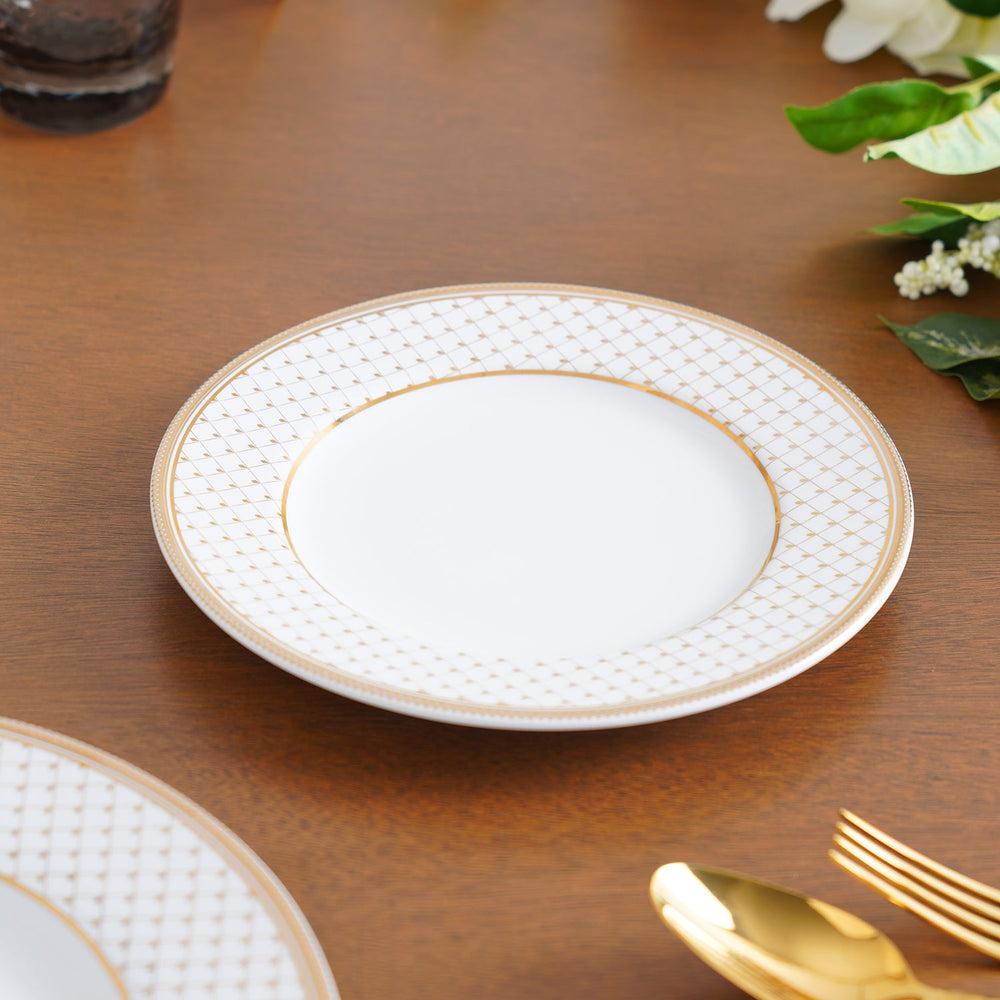 Set of 2 Classic Gold Interlaced Design Dessert Plate