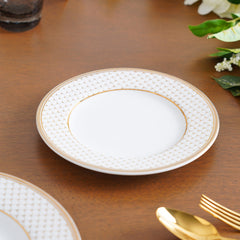 Set of 2 Classic Gold Interlaced Design Dessert Plate