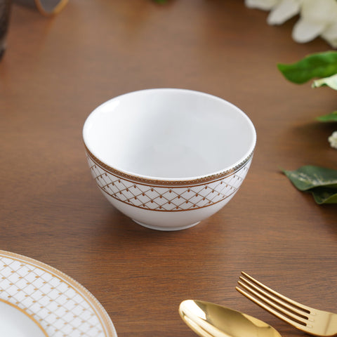 Set of 2 Classic Gold Interlaced Design Side Bowl
