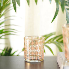 Set Of 4 Pink Textured Votive