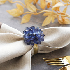 Zein Blue Napkin Ring Set of 4