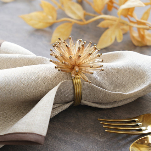 Zein Gold Napkin Ring Set of 4