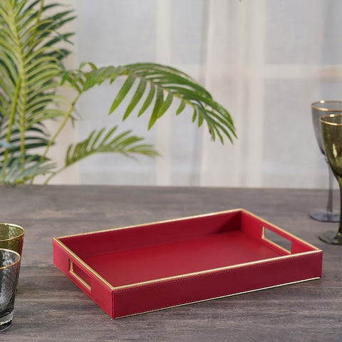 Elan Rectangle Red Serving Tray