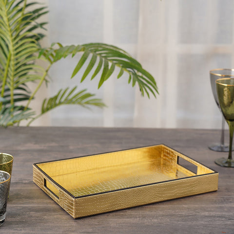 Amari Gold Rectangle Serving Tray