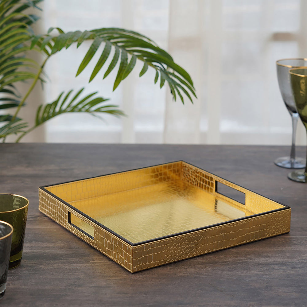 Amari Gold Square Serving Tray