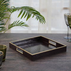 Amari Brown Square Serving Tray