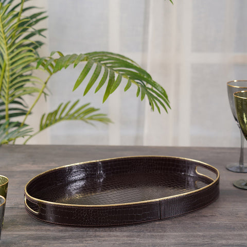 Amari Brown Oval Tray