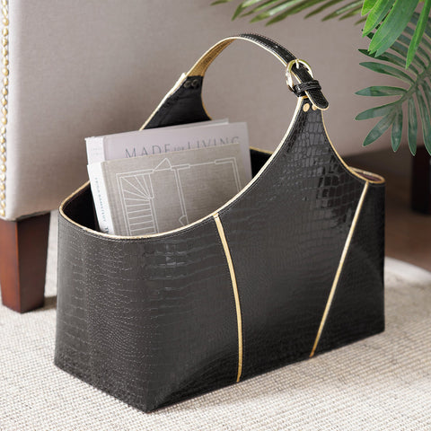 Amari Brown Magazine Basket
