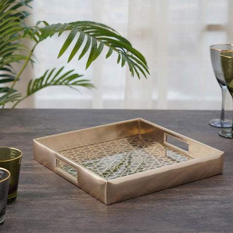 Shia Gold Square Serving Tray