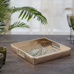 Shia Gold Square Serving Tray