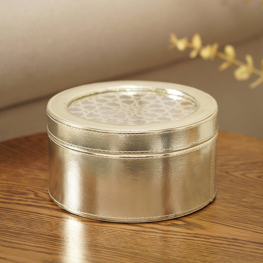 Shia Gold Round Lid Box