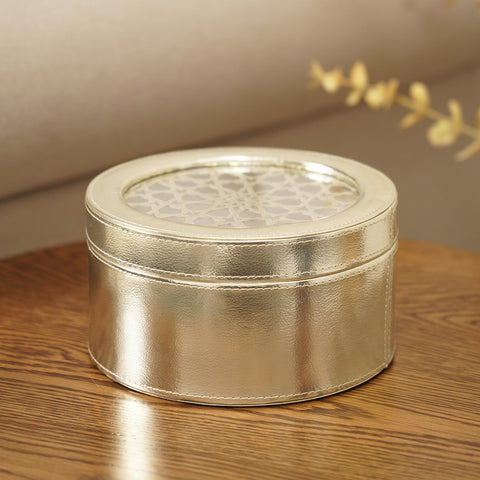 Shia Gold Round Lid Box
