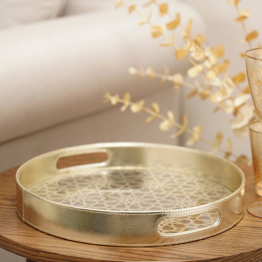 Shia Gold Round Tray