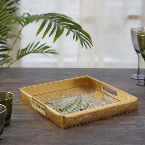 Maha Blue Square Serving Tray