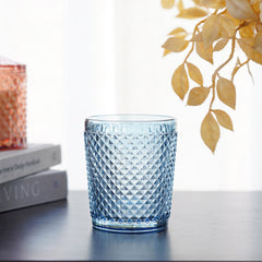 Set Of 6 Sapphire Blue Dotted Textured Tumbler