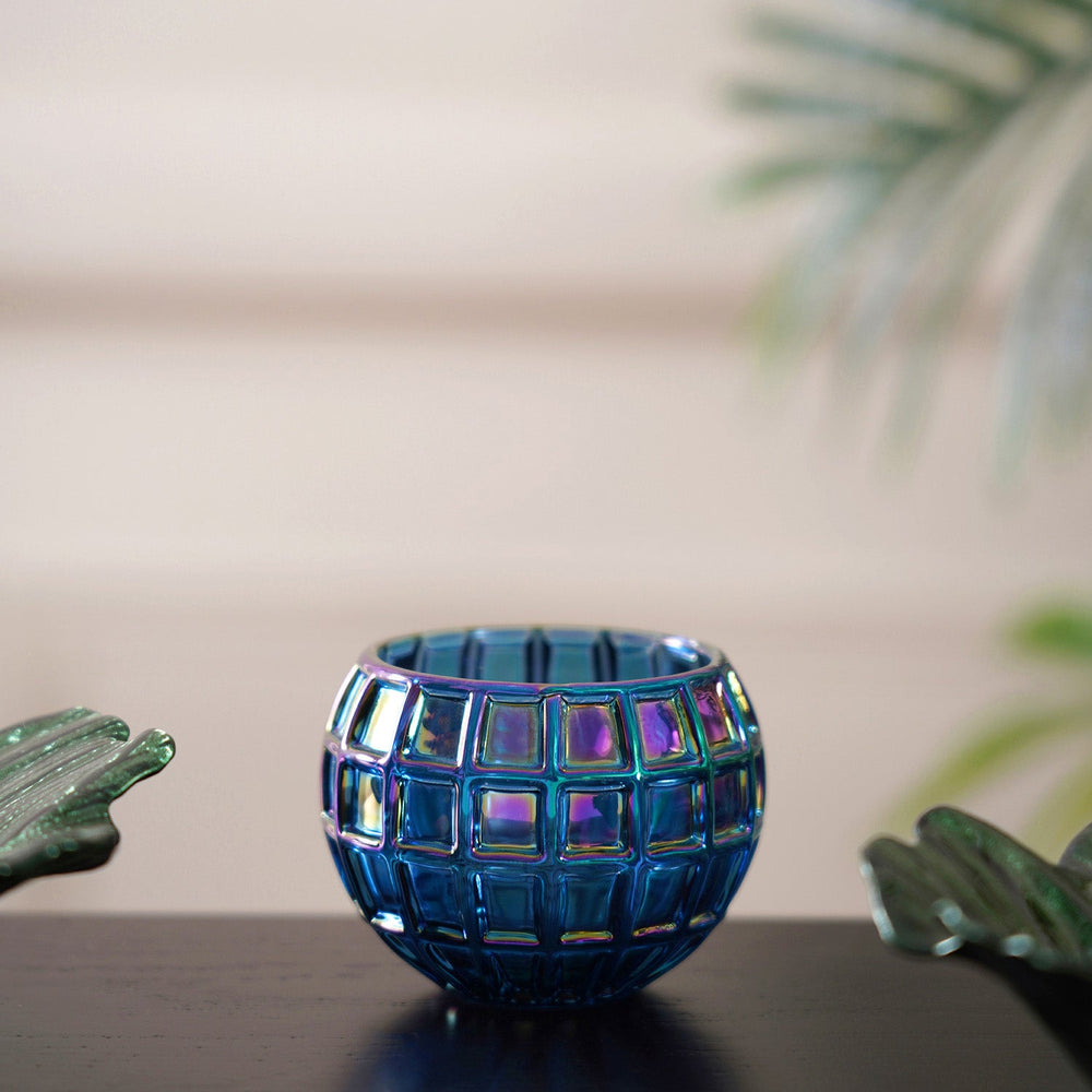 Set Of 6 Sapphire Blue Luster Votive Holder