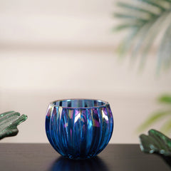 Set Of 6 Sapphire Blue Luster Votive Holder