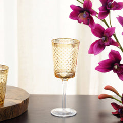 Set Of 4 Citrine Gold Wine Glass