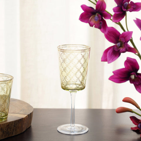 Set Of 4 Emerald Green Wine Glass