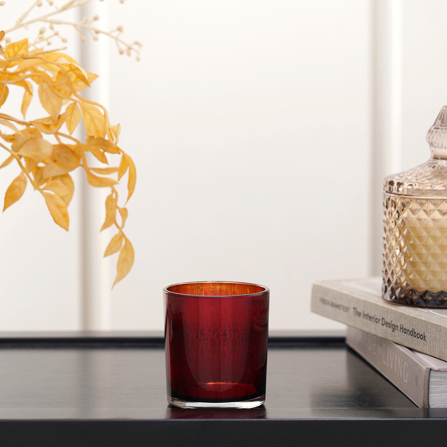 Set Of 4 Ruby Red Votive Holder