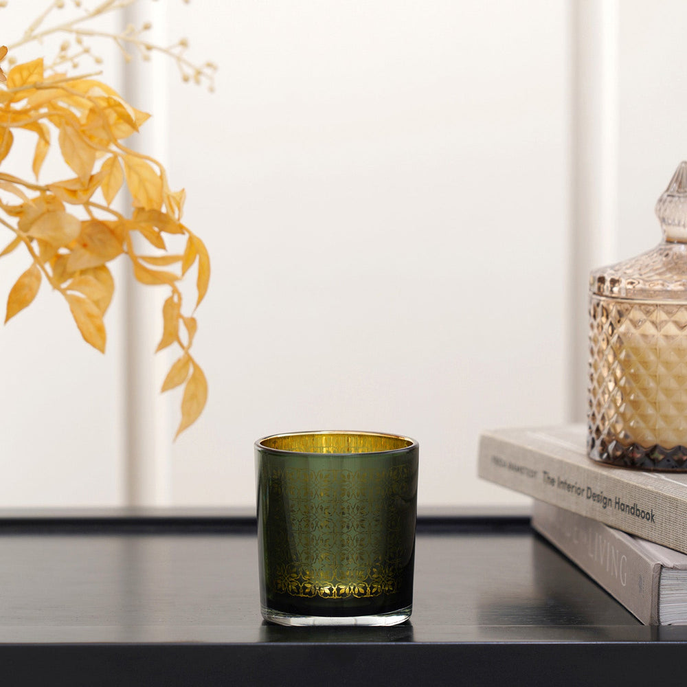 Set Of 4 Emerald Green Votive Holder