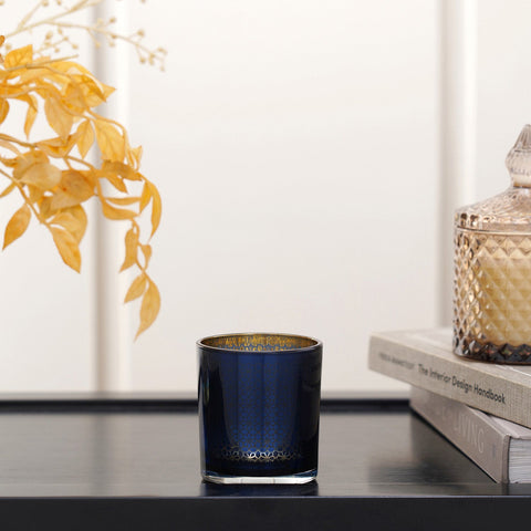 Set Of 4 Sapphire Blue Votive Holder