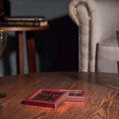 Set Of 2 Adya Red Gold Coaster