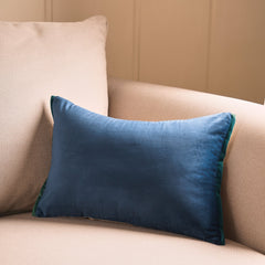 Blue Solid Cushion Cover