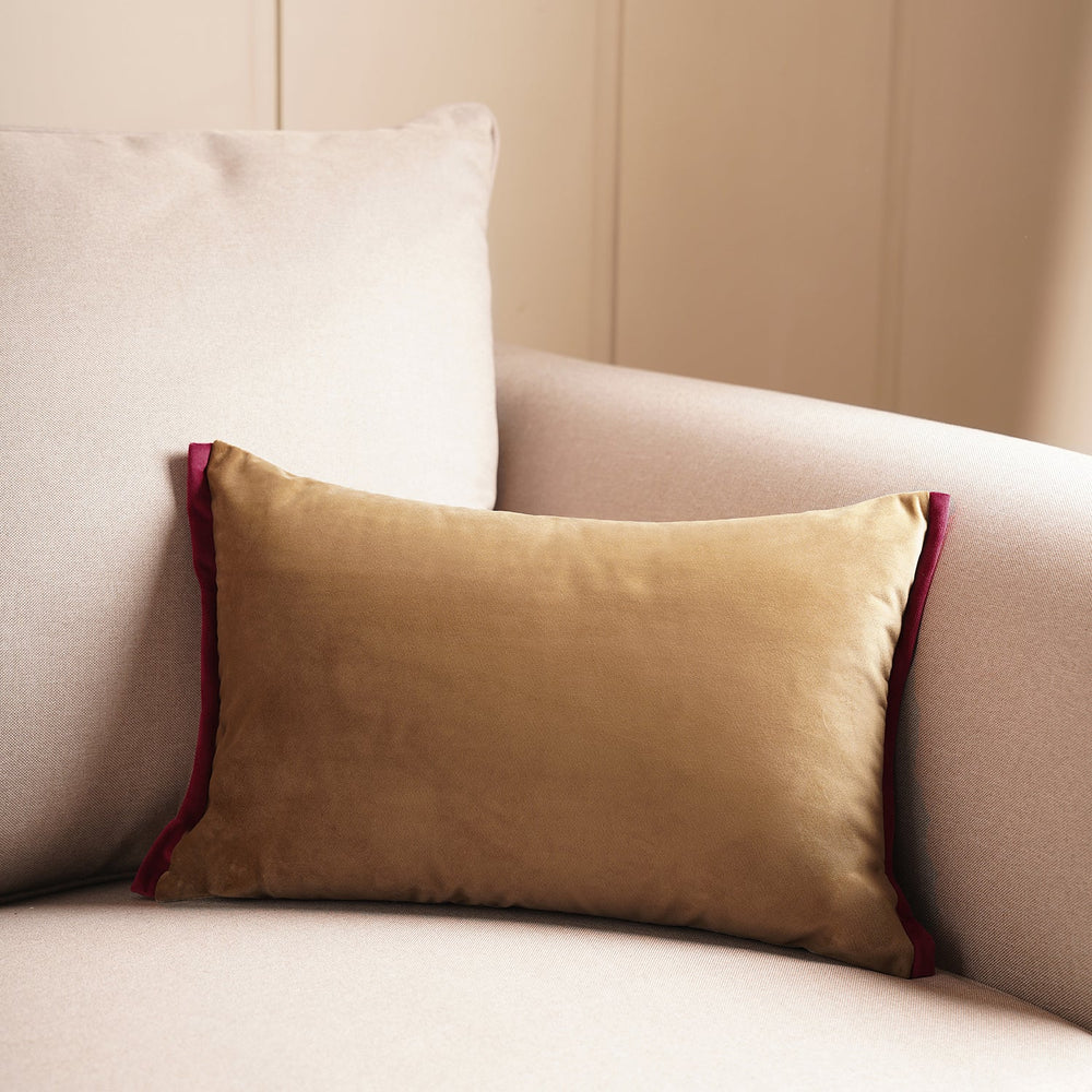 Beige Velvet Cushion Cover
