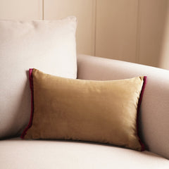 Beige Velvet Cushion Cover