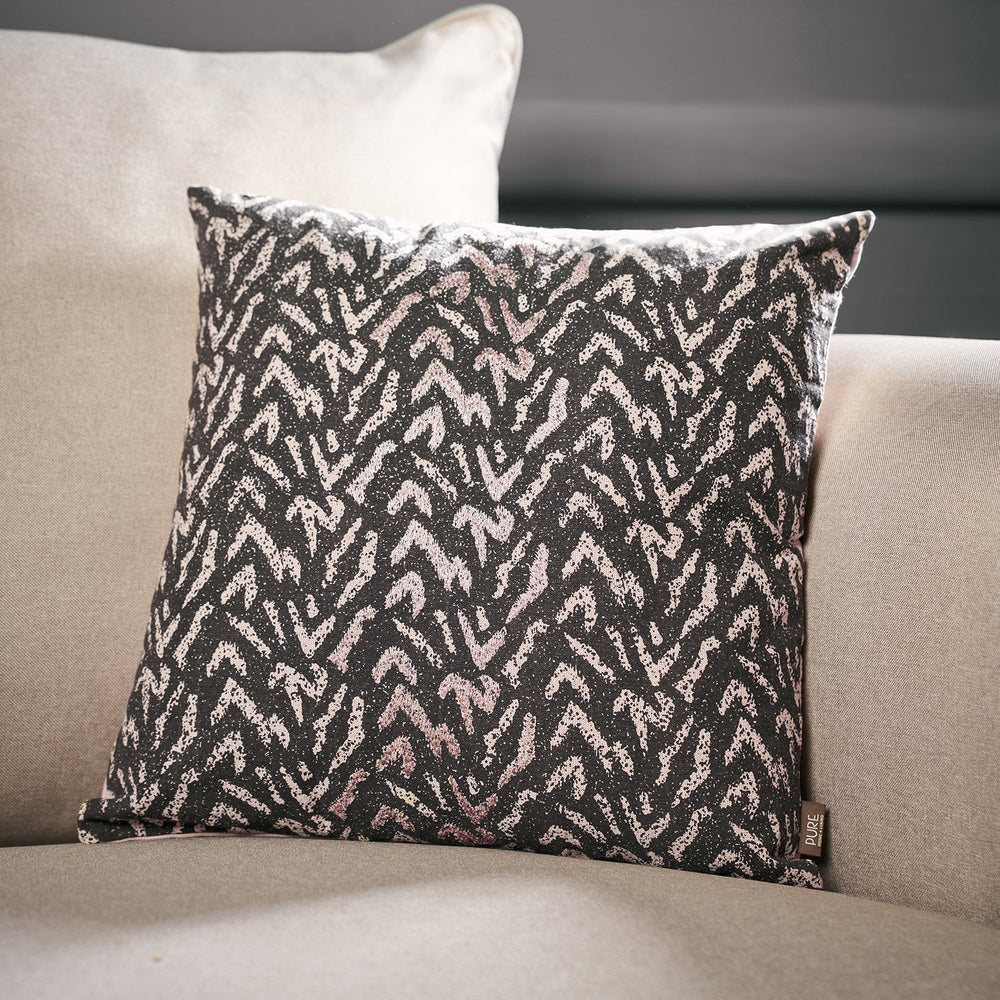 Black & Gold Cotton Chambray Cushion Cover