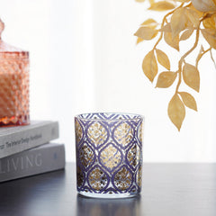 Set Of 4 Iris Purple Decorative Votive