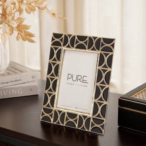 Black & Gold Metal Photo Frame - Large