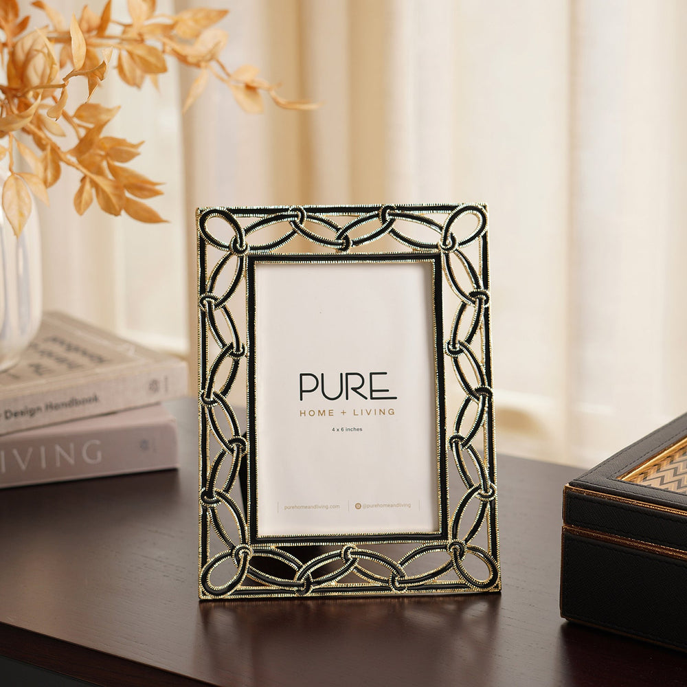 Black & Gold Entangled Metal Photo Frame - Small