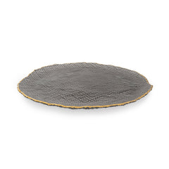 Grey Fizz Textured Glass Dessert Plate