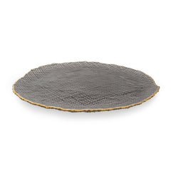 Grey Fizz Textured Glass Dinner Plate