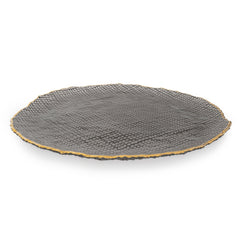 Grey Fizz Textured Glass Charger Plate