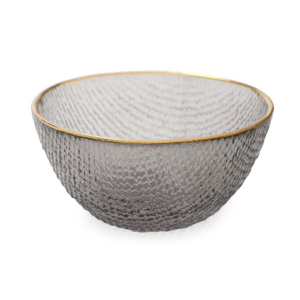 Grey Fizz Textured Glass Small Bowl