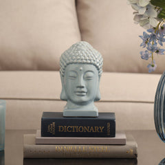 Light Blue Ceramic Buddha Head