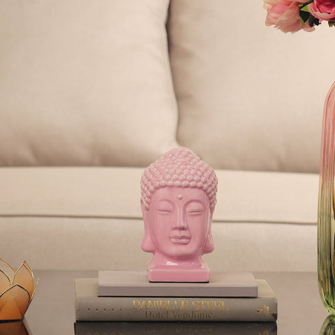 Light Pink Ceramic Buddha Head