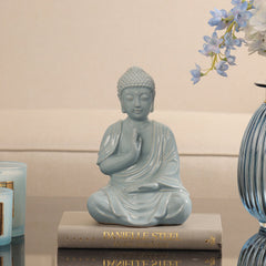 Light Blue Sitting Buddha Sculpture