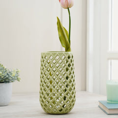 Green Interlaced Ceramic Vase