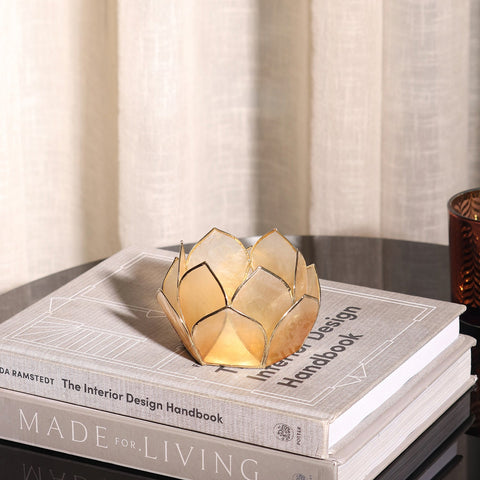 Gold Ombre 12 Shells Capiz Tealight Holder